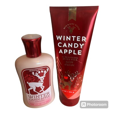 New Bath & Body Works Winter Candy Apple Body Lotion  And Body Cream - 8fl oz ea