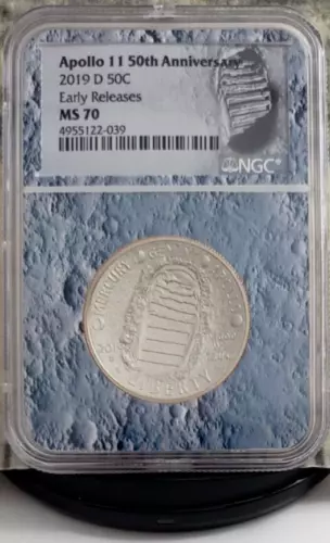 2019-D Apollo 11 Half Dollar - 50th Anniversary - NGC MS70 - Early Releases! 039