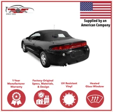 1995-99 Mitsubioshi Eclipse Convertible Top w/DOT Approved Heated Glass, Black