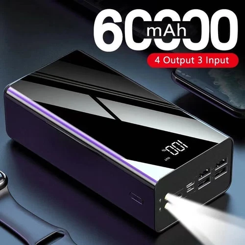 60000mAh Power Bank Fast Charger Large Capacity Portable Mobile External Battery - Photo 10 sur 16