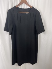 Adrianna Papell Womens Back Zip Sheath Shift Little Black Dress Size 14