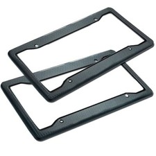 Zone Tech Car License Plate Frame Rhinestone Bling Carbon Metal Chrome Black
