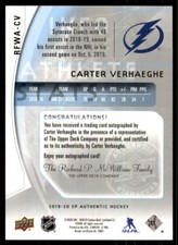 2019-20 SP Authentic 2009-10 Retro Future Watch Autographs Carter Verhaeghe Auto