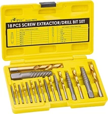 Screw Extractor and Left Hand Drill Bit Set - 18 Piece Easy Out Bolt Extracto...