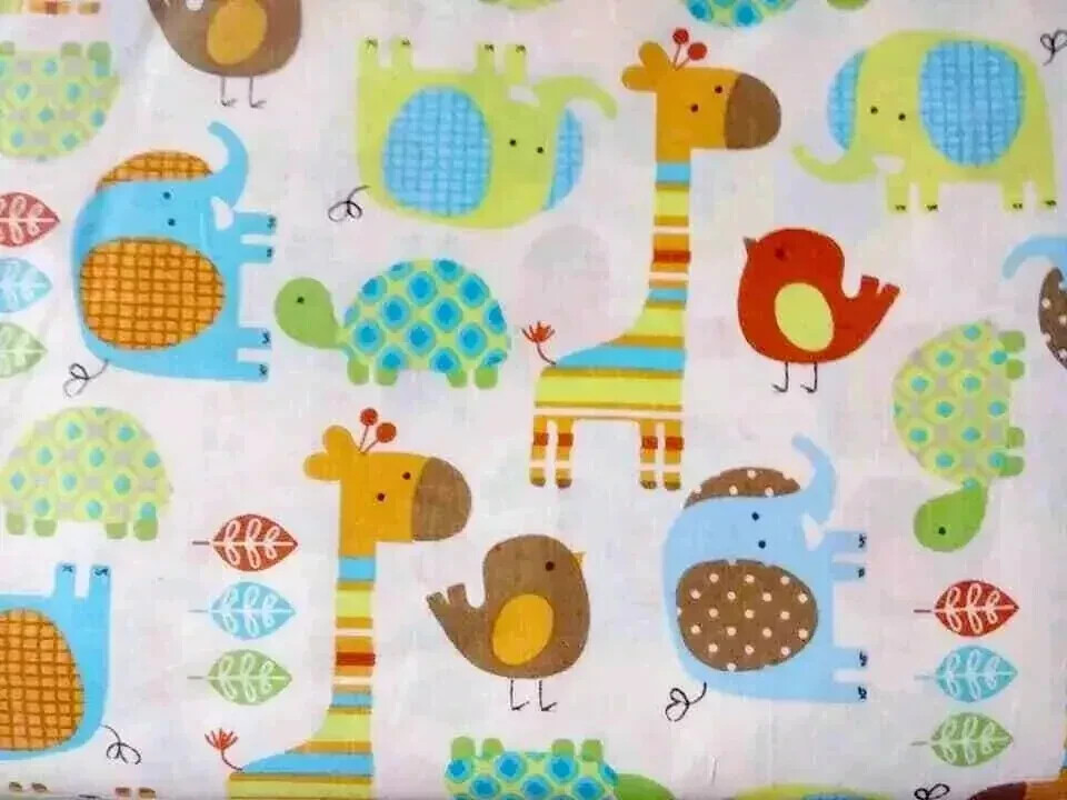 Wild Jungle Animals Fun Fabric Piece for Crafts 20x15 Inches USA Seller