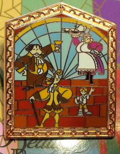 2022 Disney Mystery Pin Beauty & Beast Windows of Love Potts Cogsworth Lumiere