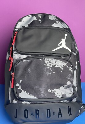 NWT Nike Air Jordan Essential Backpack Black Grey 9A0670-G5Q Gym Laptop School