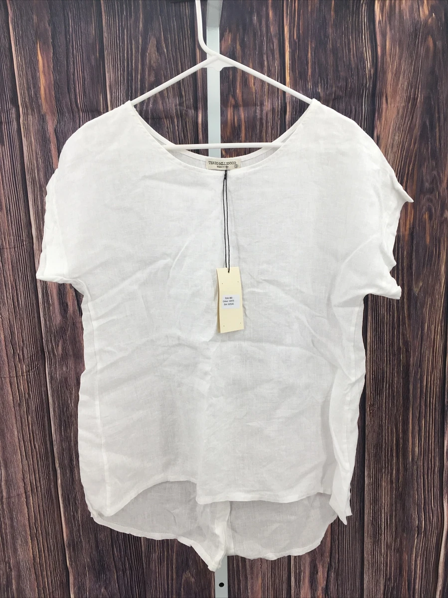 Tunique Sundance Catalog - Blanc Lin - Taille Large (M) - Sans Manches Avec Poches - Occasion Très Bon état (EUC)