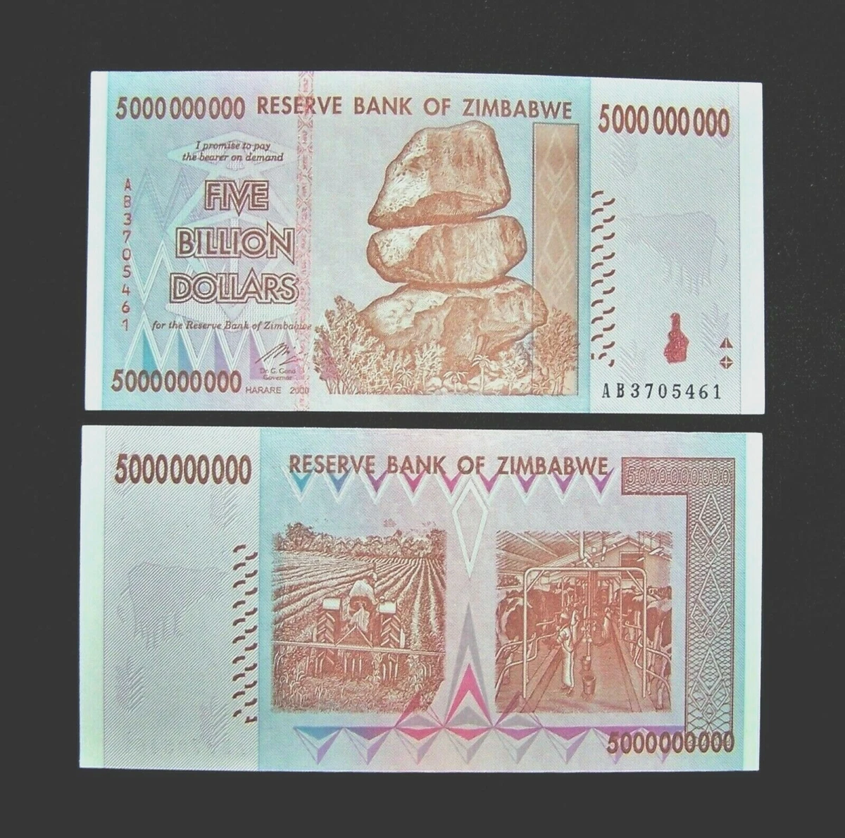 Uncirculated Z$ 5 Billion Zimbabwean Paper Money for sale | eBay