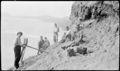 Lord Howe Island Six unidentified men on a mountain ledge, Lord Ho - Old Photo