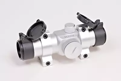 HAMMERS Stainless Silver Chrome 30mm Red Dot Sight Revolver Pistol Scope w/ Split Ring