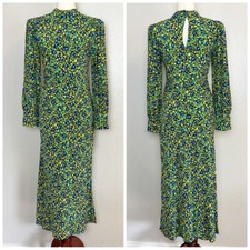 RAILS Women's Size S Abstract Garden Print Carmel Maxi L/S Cut Out Dress