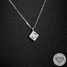 Wert 750 € Solitär Diamant Anhänger mit Kette (0,17 ct) in 900 Platin H499