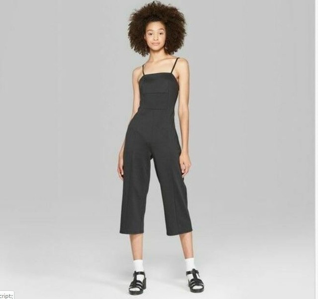 black square neck spaghetti strap dress