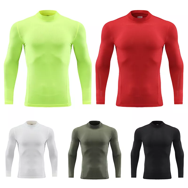 Men Compression Shirt Long-Sleeve Tops Base Layer Shirt Quick Dry Gym Sport  Slim