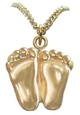 Precious Feet, 14K Gold Plated Pro-Life Jewelry, Necklace