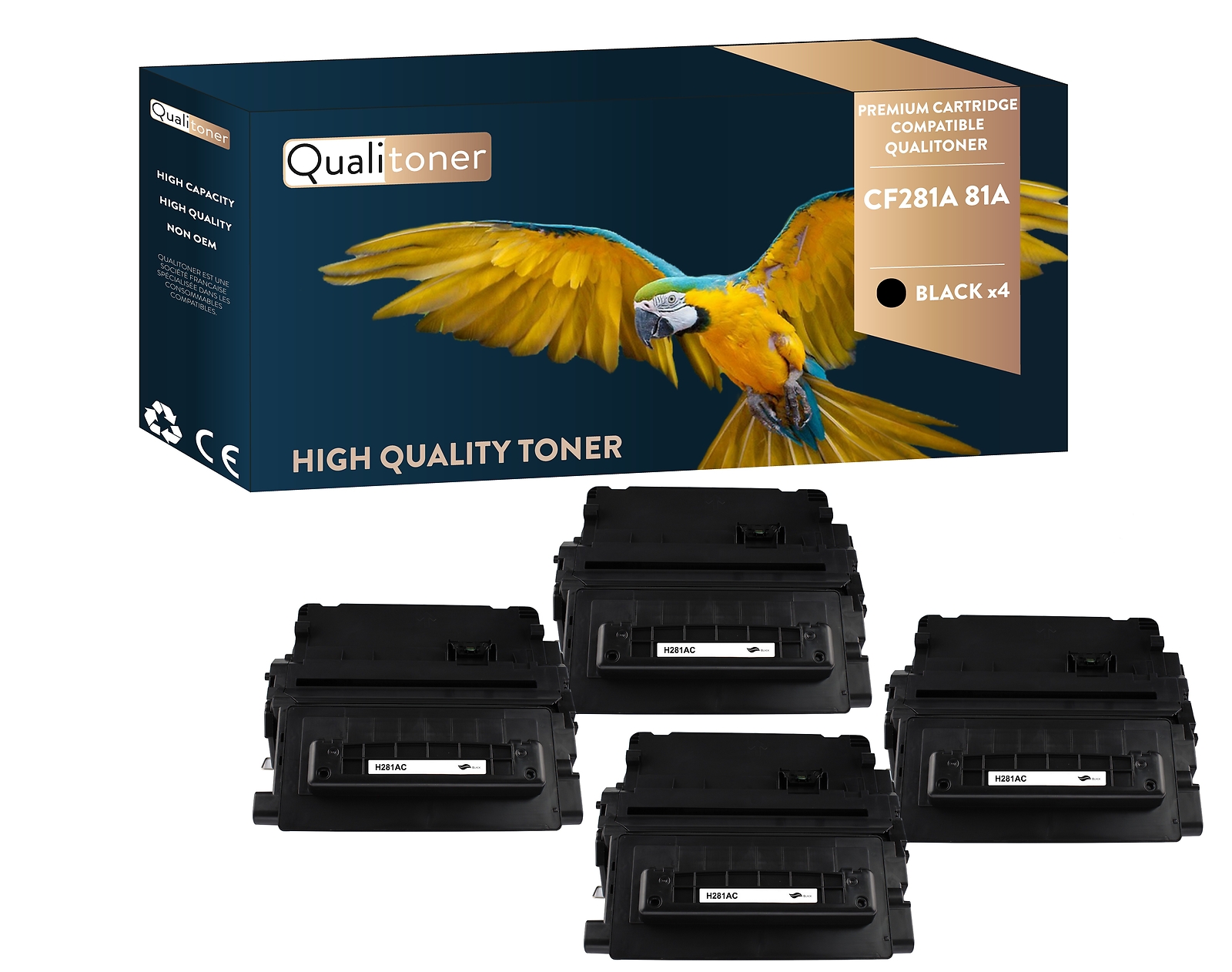 Toner HP CF281A 81A compatible noir de marque Qualitoner pour imprimante LaserJet
