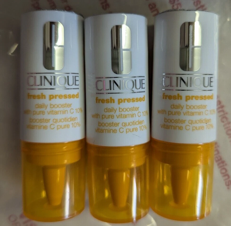 3x Clinique Fresh Pressed Daily booster with pure Vitamin C 10% 0.29oz/8.5ml ea - Image 2 of 2