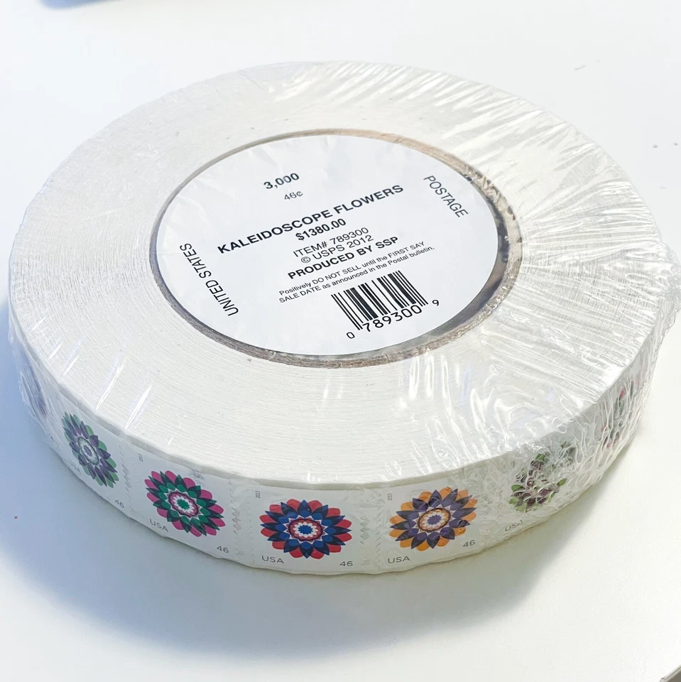 US # 4722-25 / 4725a Kaleidoscope Flowers 46c (2013) - Coil Roll 50 Stamps NEW! - Image 4 of 4