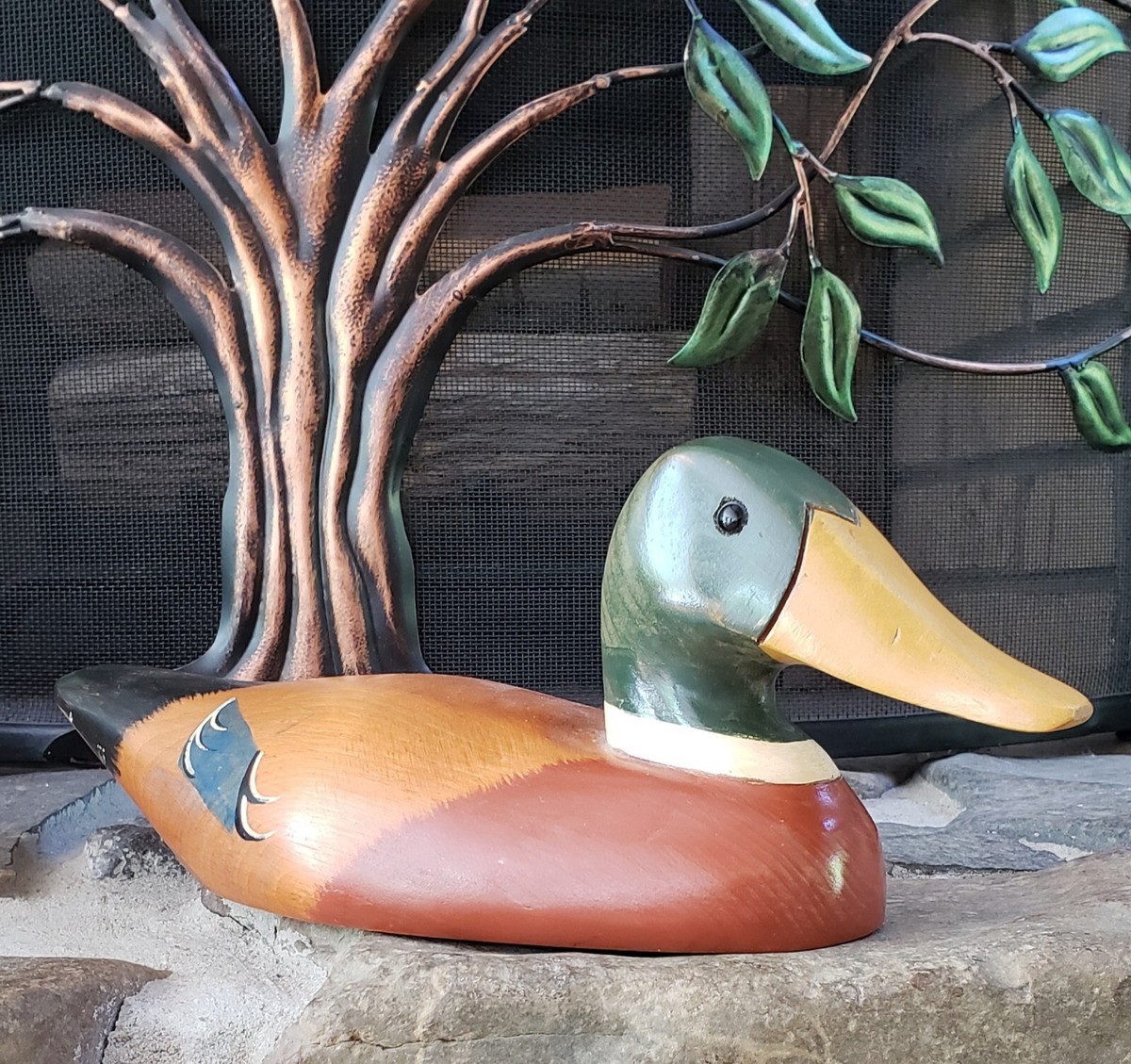 Vintage French Broad River Mallard Duck Carved Wood Decoy by R