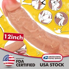 12 Inch Huge Big Dildo Suction Cup Realistic Penis Dong G-spot Sex Toy for women