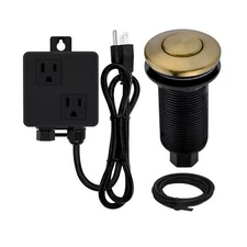 SINKINGDOM SinkTop Garbage Disposal Air Switch Kit with Long Button, Champagn...