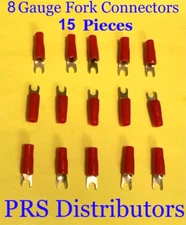 8 Gauge Gold Plated Spade Terminal Connectors 8 AWG Power Fork connectors 15 Pcs
