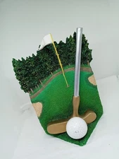 Life Symbols Batesville "Golf" Casket Coffin End Plaque Memorial. H.P. China.