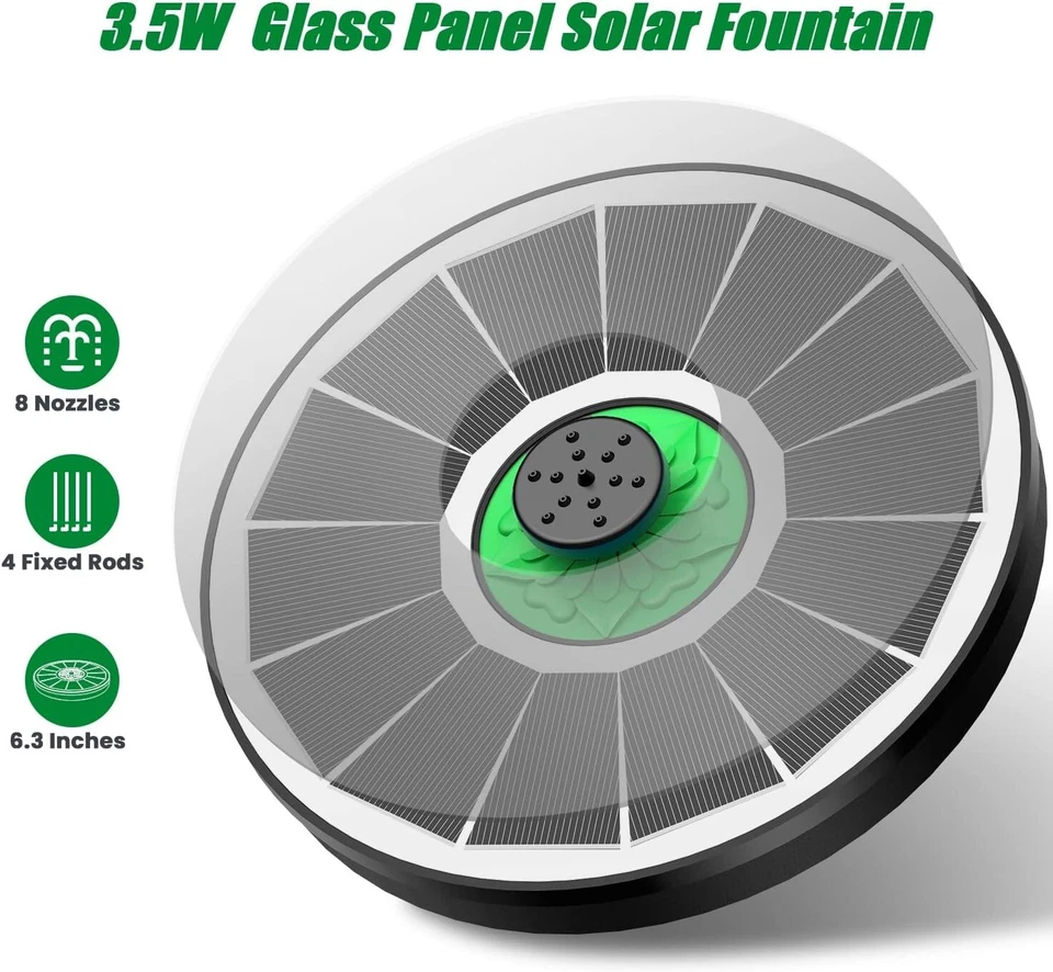 Solar Springbrunnen Brunnen Teich Pumpe Außen Garten Terrasse Outdoor Spiel B173 - Bild 3 von 4