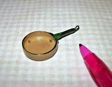 Miniature Aged Rustic Enamel MEDIUM Skillet in GOLD, A++ DOLLHOUSE 1:12