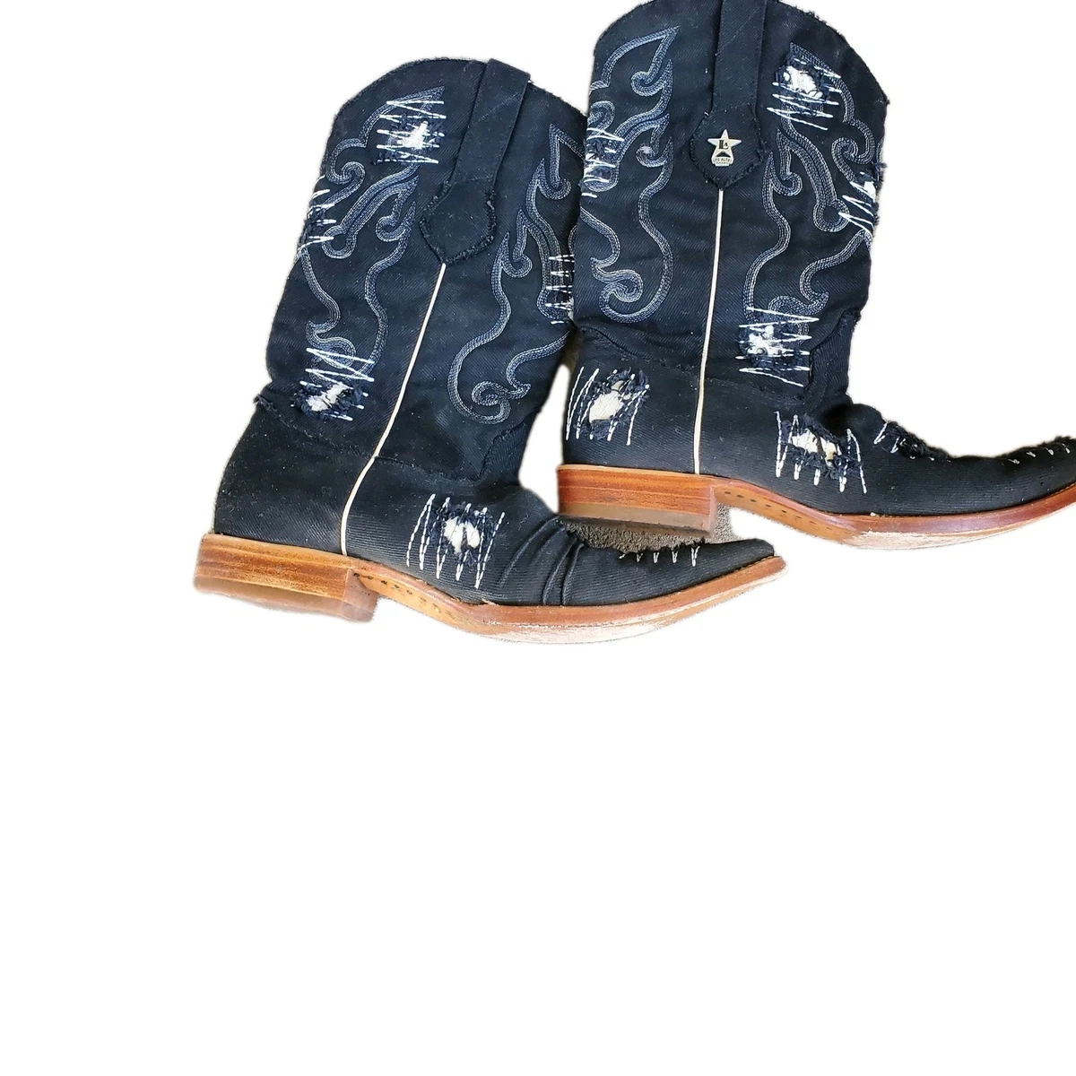 Bottes Western Cowboy Los Altos En Autruche Véritable - Noir - Homme - Taille 10 US - NEUF Sans Boîte