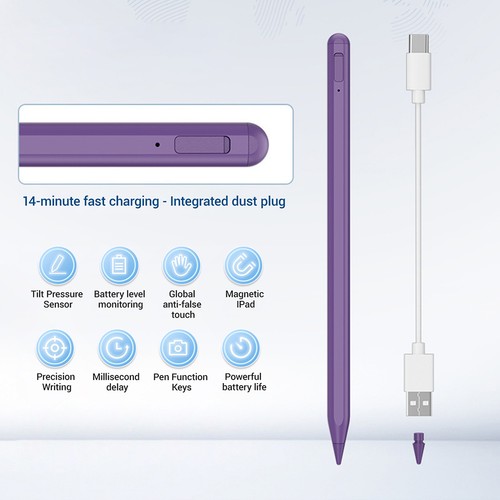 Rechargeable Touch Screen Pencil Pen Stylus For iPad Pro Air 11"13" Mini 7 2024 - Picture 15 of 21