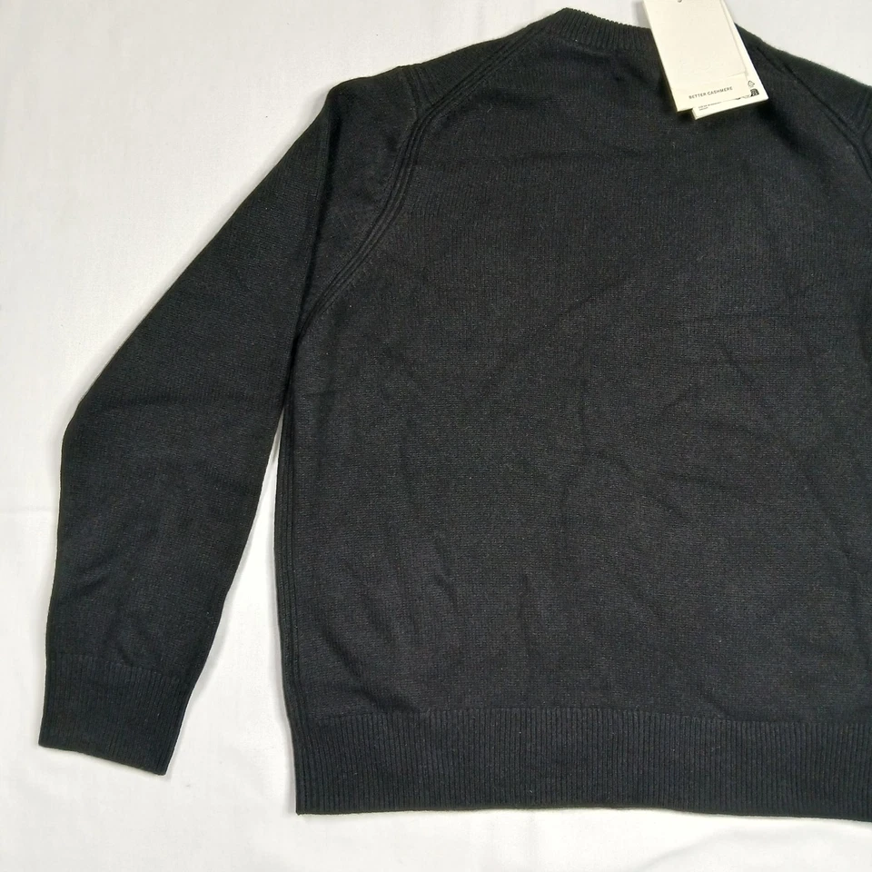 COS Sweater Mens L 100% Cashmere Black Crewneck Pullover Raglan New With Tags - Image 4 of 4