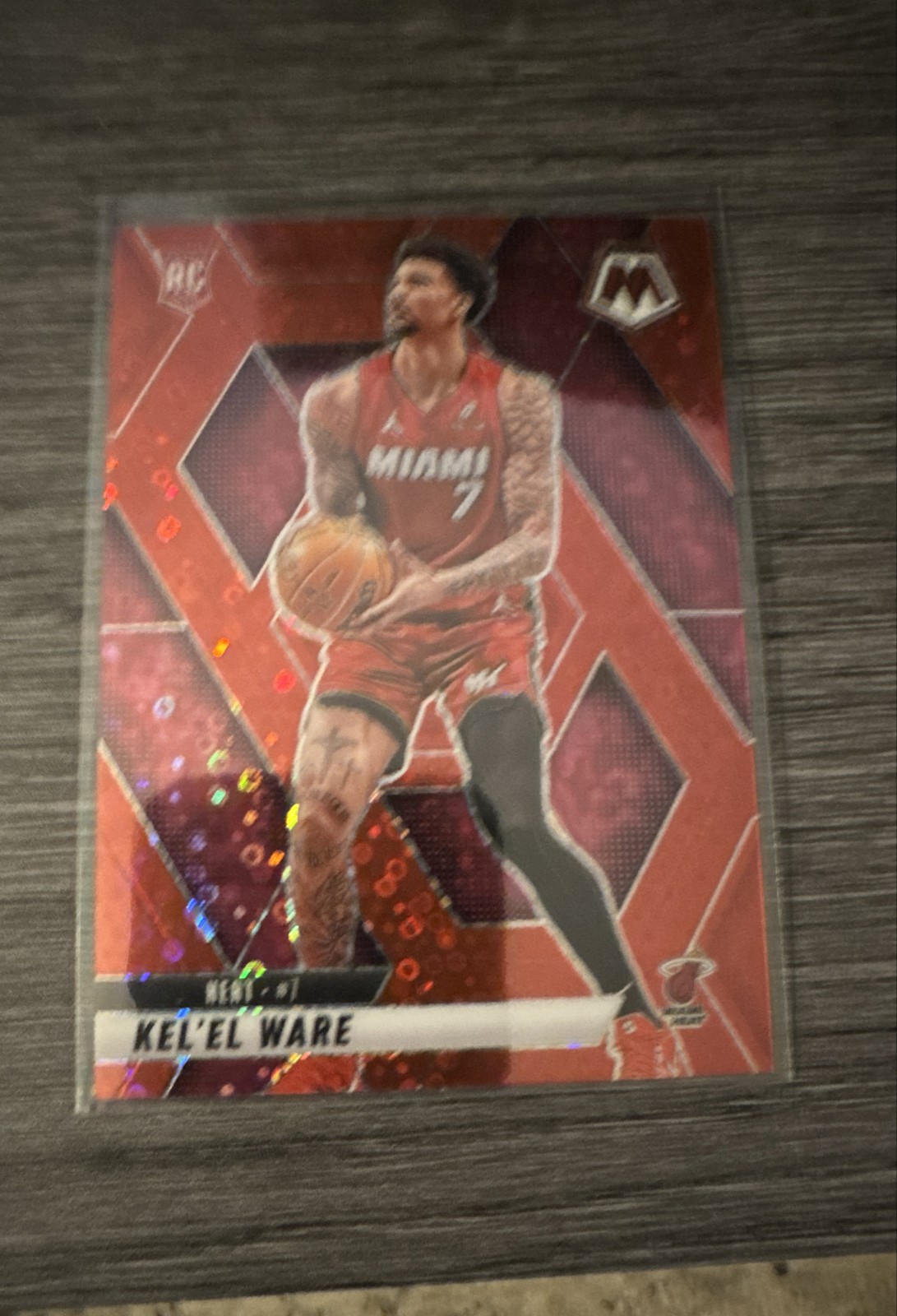 2024-25 Panini Mosaic - Rookies Kel'el Ware #232 Fast Break Red Mosaic Prizm /99