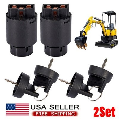 Mini Excavator Ignition Switch Key Fits for AGT Typhoon China Mini Digger 2Set