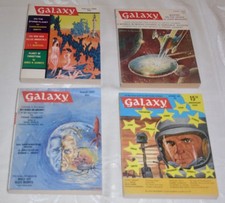 4 Issues Galaxy Magazine February, April, August, and October 1965