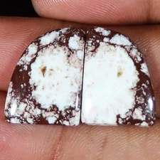 natural WILD HORSE pair cabochon loose gemstone 23.30 Carat. (14 x 18 x 03 mm)