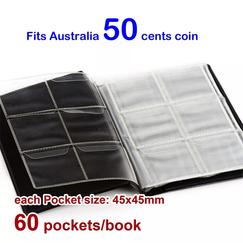 2X Coin Book 50C Holder Money Storage Penny Collection Album Stock 60x2 Pockets — image 4
