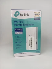 TP-Link AX1500 WiFi 6 Range Extender RE500X White Wall Plug 1500 Ft Dual Band