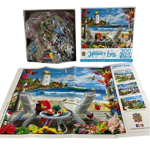 MasterPieces Memory Lane "Coastal Escape" 300 große Teile Puzzle Poster vollständig - Bild 2 von 4