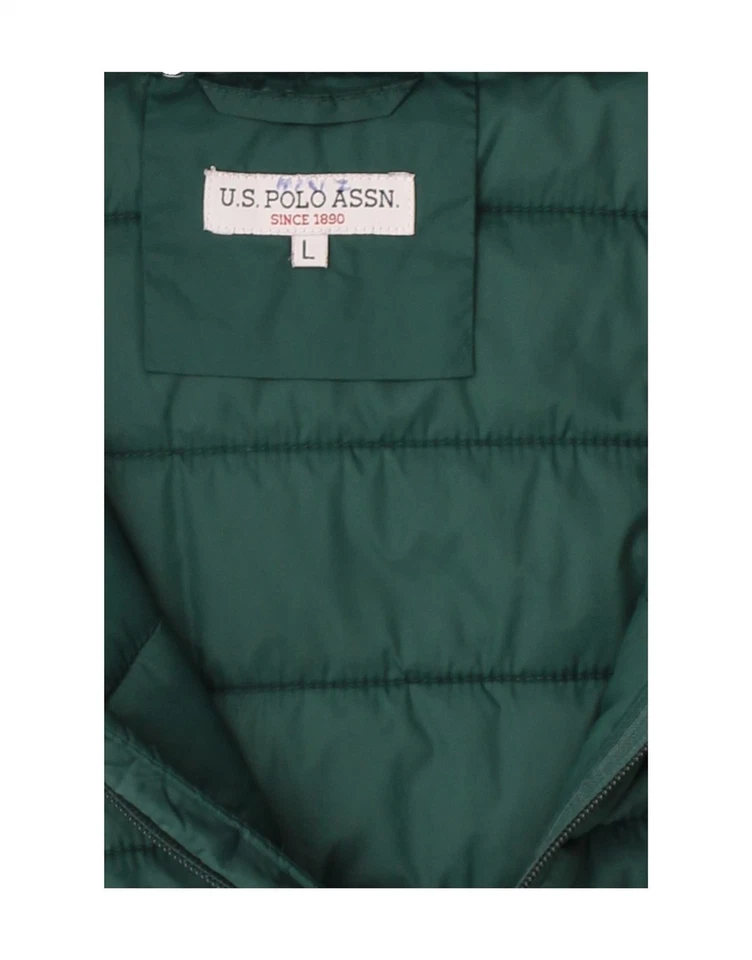 U.S. POLO ASSN. Mens Padded Jacket UK 40 Large Green Polyester DV97 - Image 3 of 3