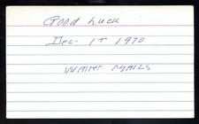 Duster Mails (debut 1915 Brooklyn Robins) + 1920 WChamp Indians signed 3x5 card