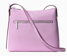 New Kate Spade 454 Large Swingpack Buckle Crossbody Pebble Leather Wisteria