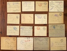 ● Lot 16 enveloppes WW1 prisonniers de guerre à club automobile NICE marcophilie
