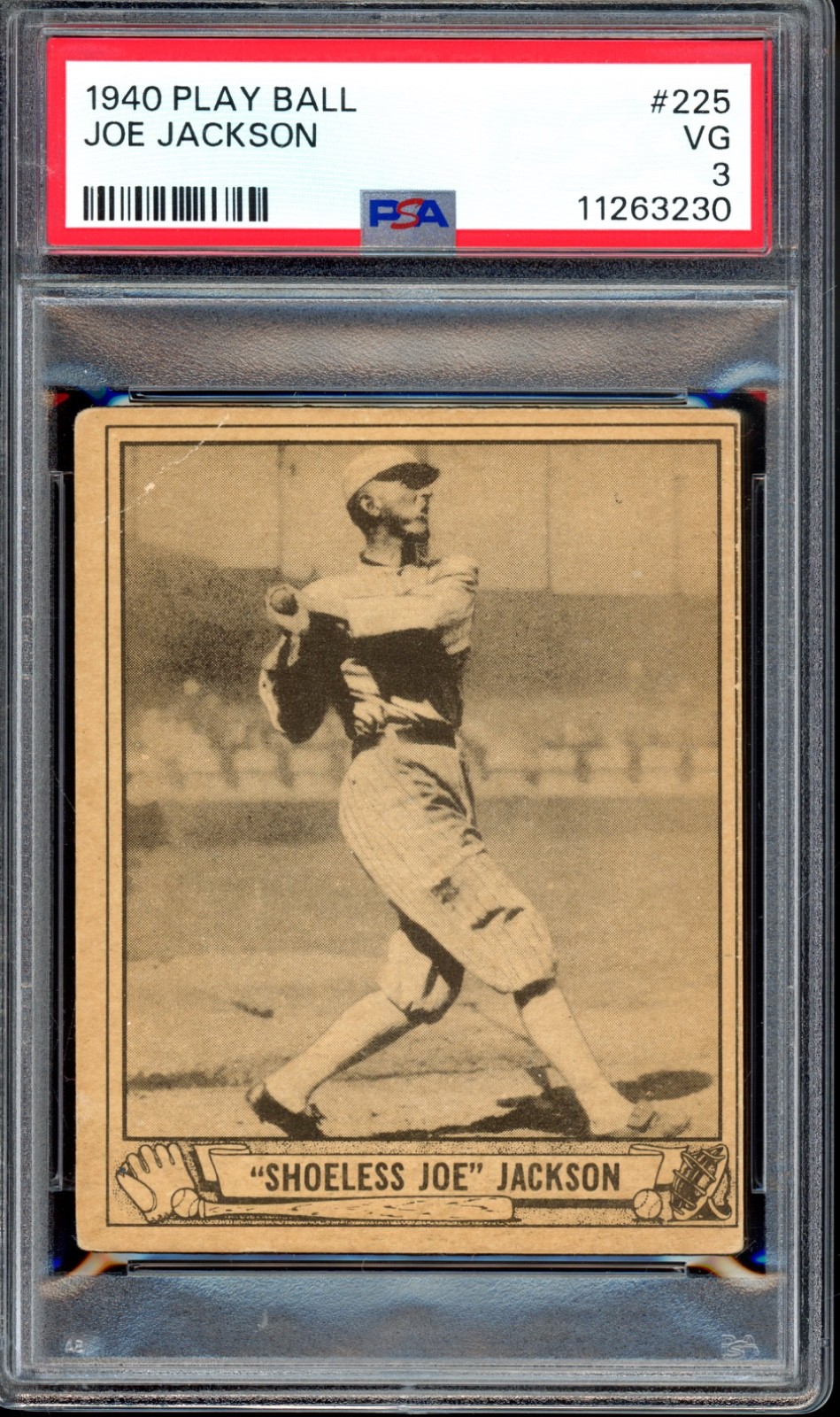 1940 Play Ball #225 Shoeless Joe Jackson PSA 3 Vintage Baseball Card (3230)