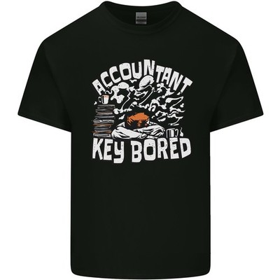 Gildan Kinder T-shirt Bored Accountant Grafik Pullover, Kurzarm Schwarz/Weiß
