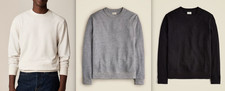 NWT J.CREW 69.50 Long-Sleeve Textured Sweater-Tee, Black-Sz L, Natural-Sz M
