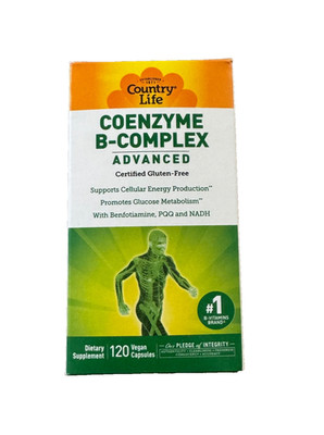Country Life Coenzyme B-Complex Caps 120 Vegan Capsules Gluten-Free, GMP Quality