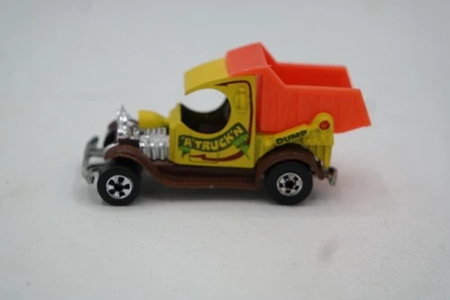Vintage 1977 HOT WHEELS A Truck'n Dump Yellow MINT Loose Ford Model Blackwall