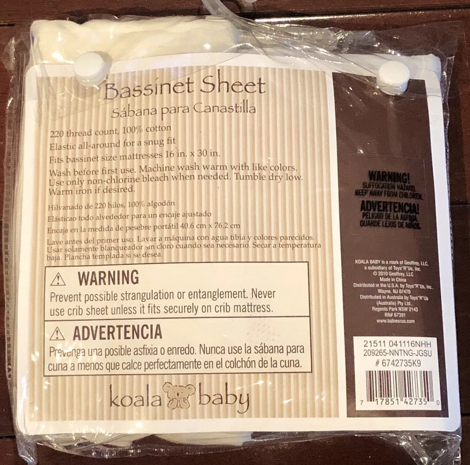 NOVO 2 PK LENÇÓIS DE BERÇO 100% ALGODÃO 220 TC SERVE 16 x 30 CAMA KOALA BABY - Imagem 2 de 2